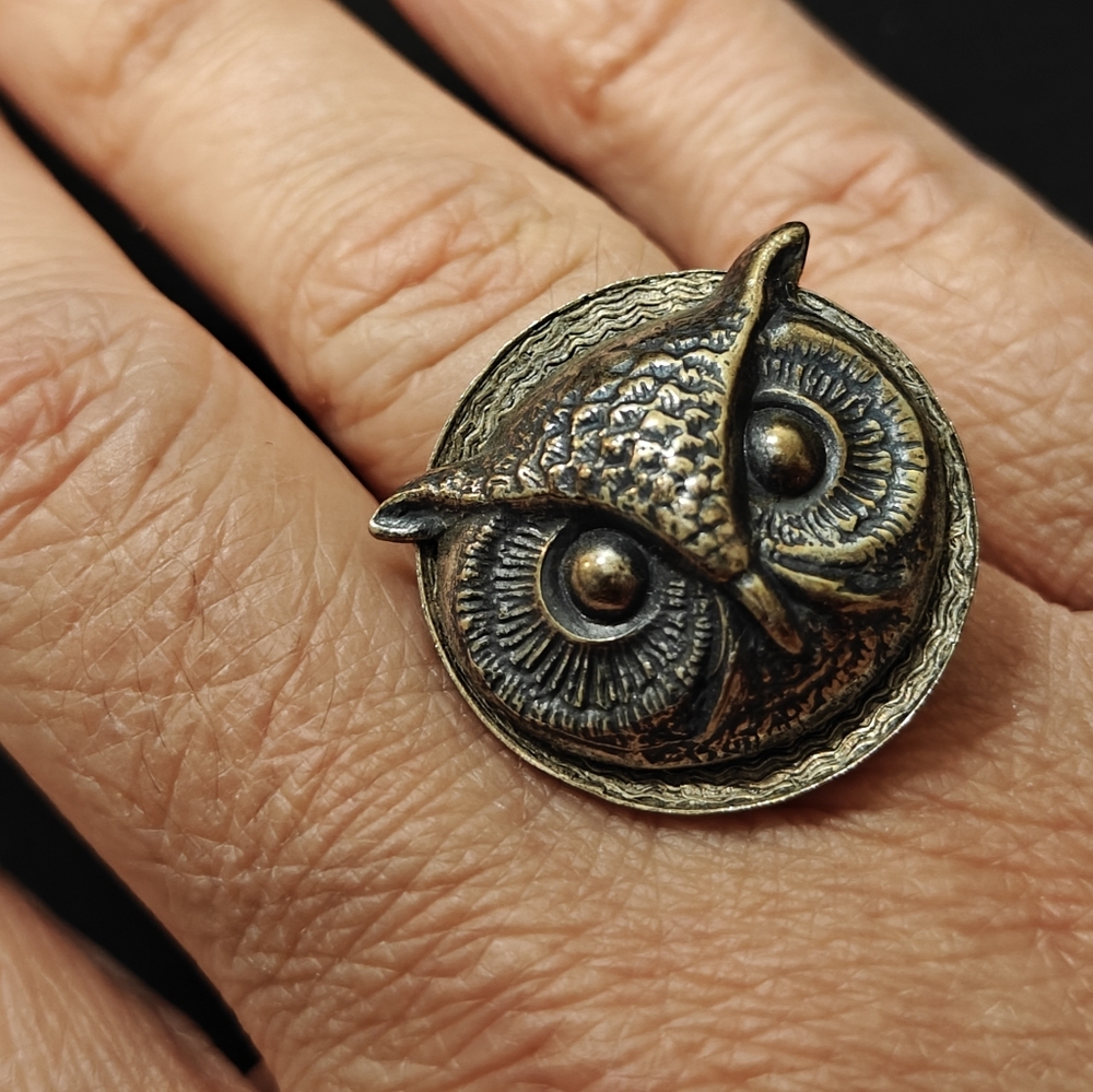 Vintage Owl Adjustable Ring